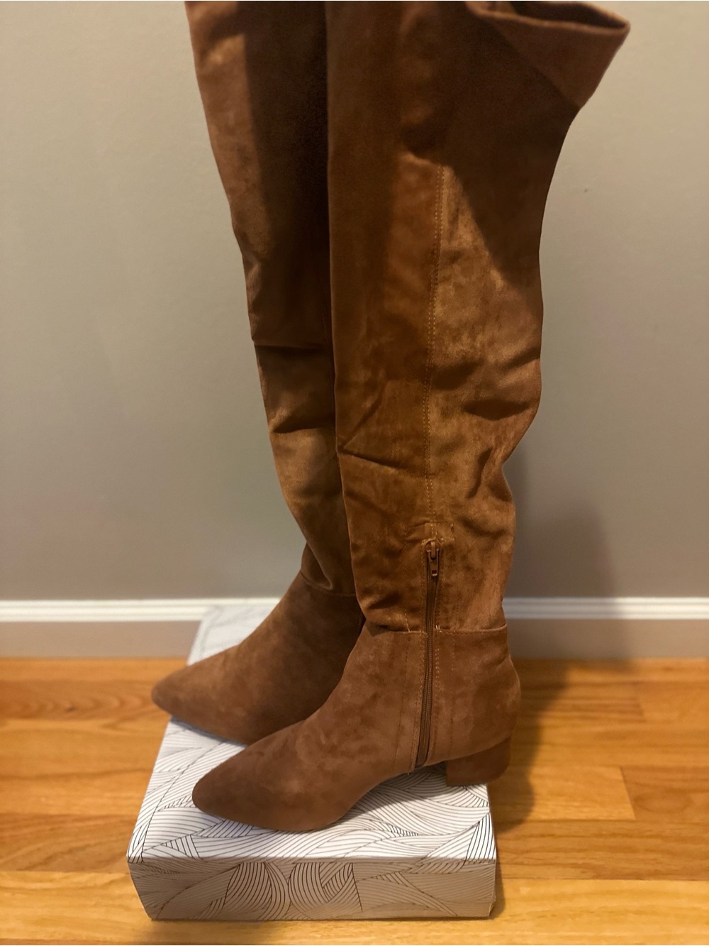 Women's Tall mustard Suede Over-the-Knee Boots